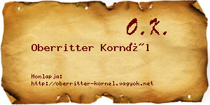 Oberritter Kornél névjegykártya