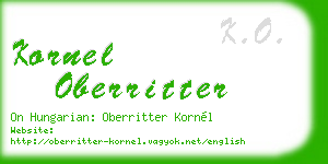 kornel oberritter business card