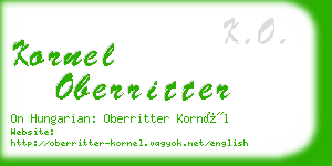 kornel oberritter business card